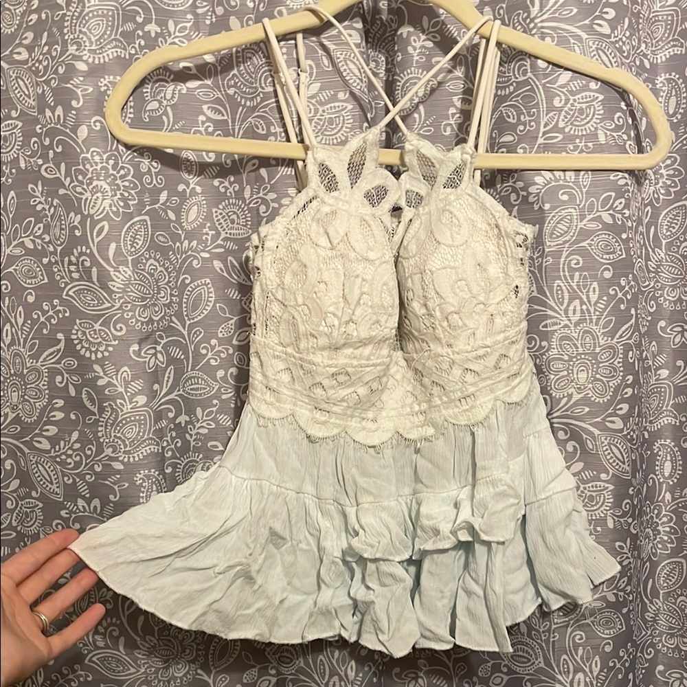 Zenana Elegant White Lace Top